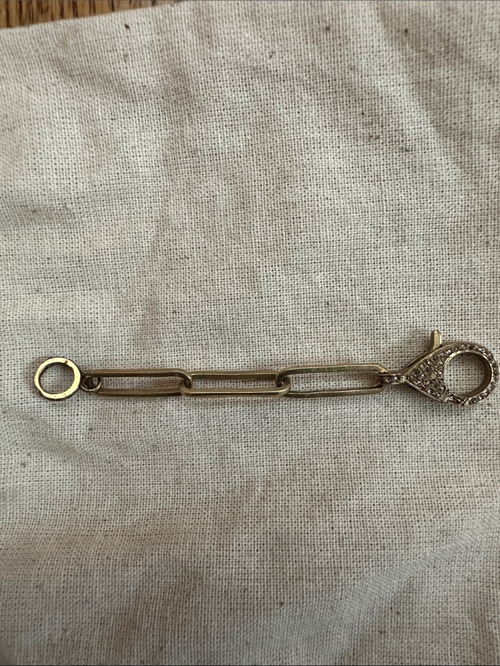 The Woods Fine JewelryBrass Chain Link Extender with Pavé Diamond Clasp